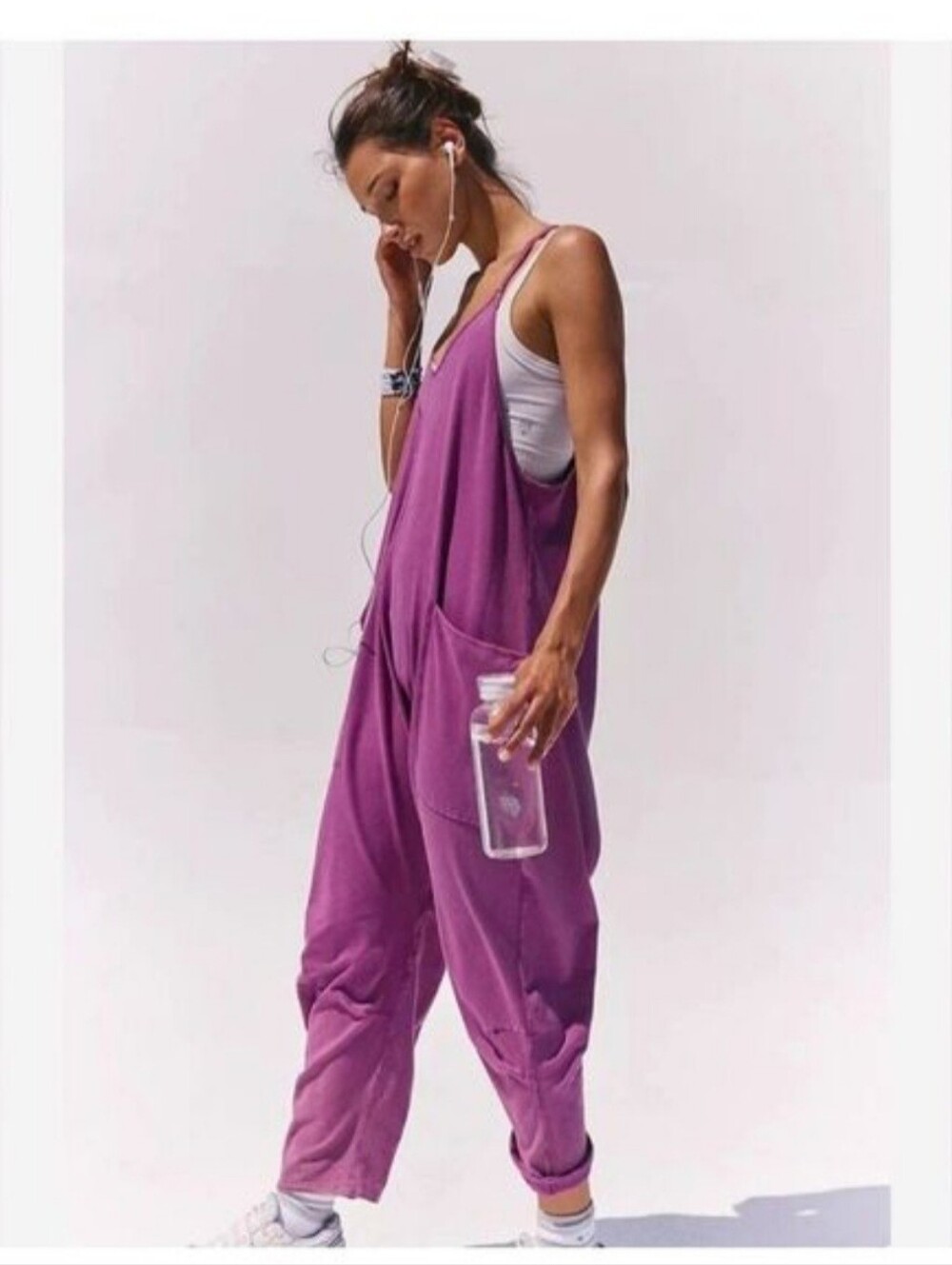 Free People Hot Shot Onesie In Deep Mulberry. - Picture 3 of 8